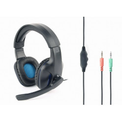 Gembird GHS-04, Gaming headset with Microphone, 3.5 mm plug x 2 pcs, Black